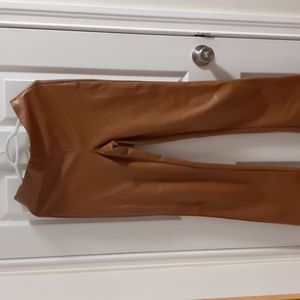 Wilfred caramel bootcut flare vegan leather pants